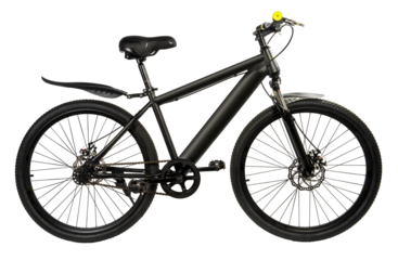 Black Mountain Bike on white, Mountain Bicycle Isolated on White background PNG File.