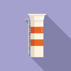 Roof chimney icon flat vector. Smoke factory. Fire industrial