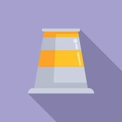 Tower chimney icon flat vector. Smoke factory. Stack fire