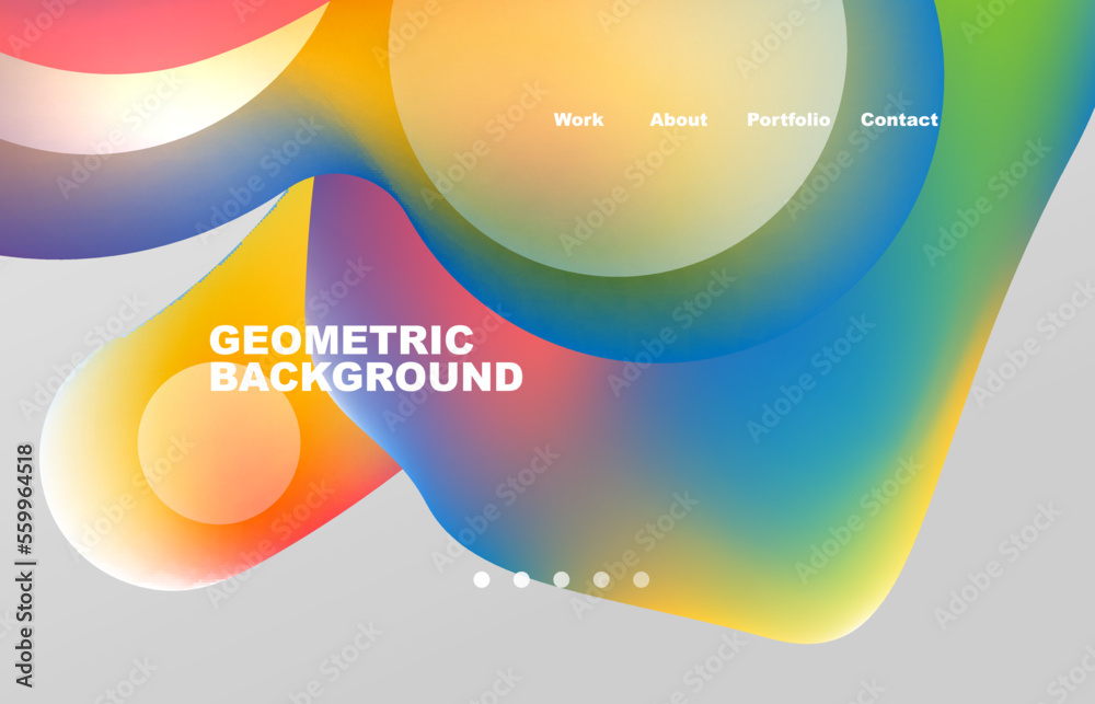 Fototapete Abstract liquid background for your landing page design. Web page for website or mobile app wallpaper