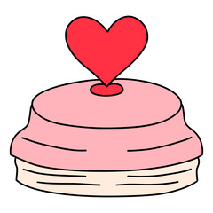 Cover Transparent glass jar with pink and red glossy heart inside, Valentine Element