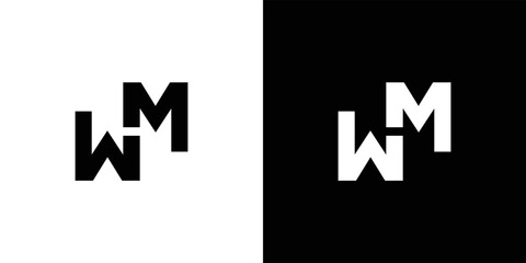 .Modern and strong letter WM initials logo design