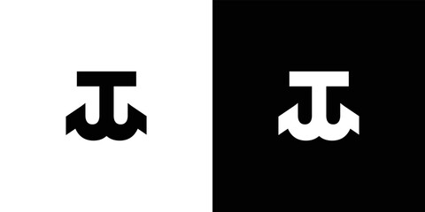 Obraz premium .Modern and unique letter TW initials logo design