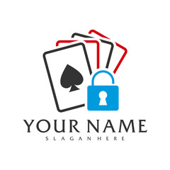 Padlock Poker logo vector template, Creative Poker logo design concepts
