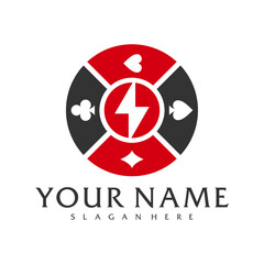 Thunder Poker logo vector template, Creative Poker logo design concepts