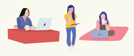 women in work flat illustration
