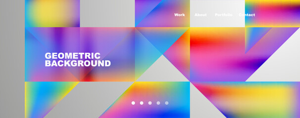 Fototapeta premium Trendy minimal geometric composition abstract background. Triangle fluid bright colors backdrop. Vector Illustration For Wallpaper, Banner, Background, Card, Book Illustration, landing page