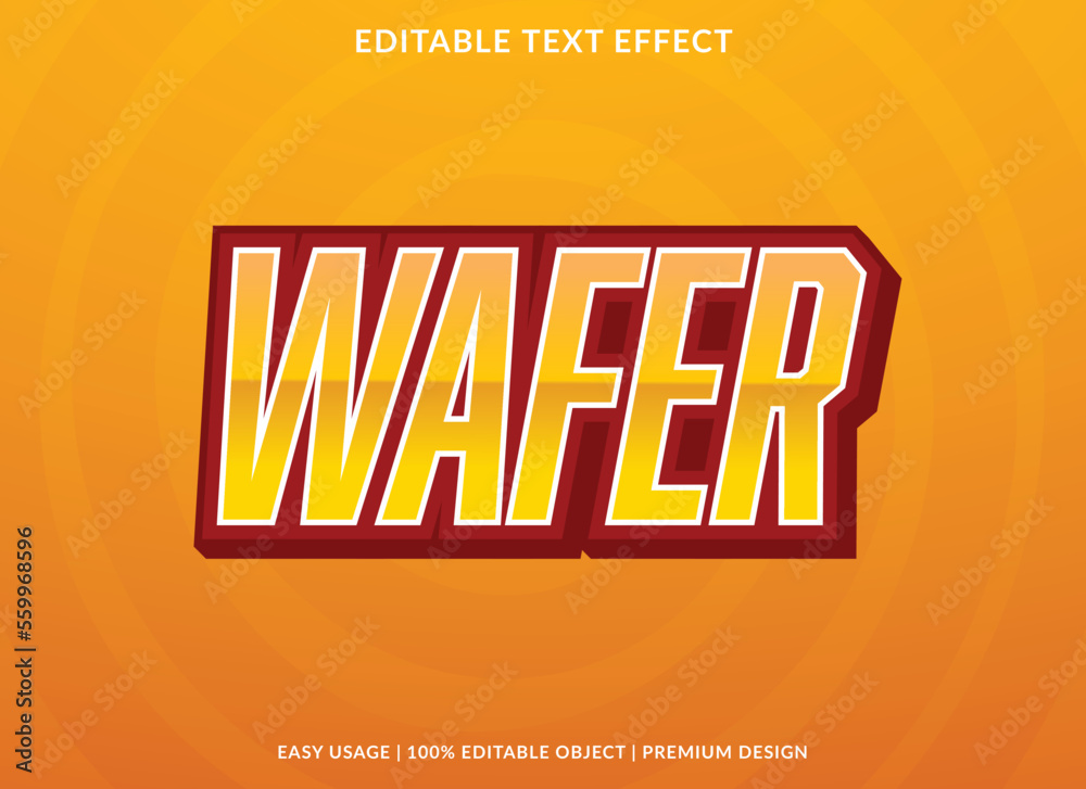 Poster wafer editable text effect template with abstract background and modern style