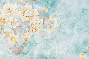 Beautiful abstract peony rose floral illustration
