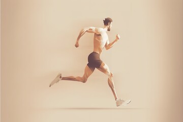 Fototapeta na wymiar Running Man with visual effects