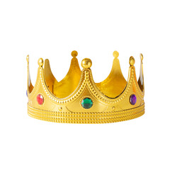 Realistic Golden Crown cutout, Png file.