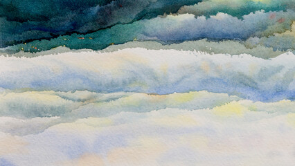 Abstract paper blue white background watercolor paintings.