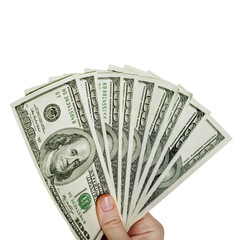 dollars in hand lots of money to spend on your business