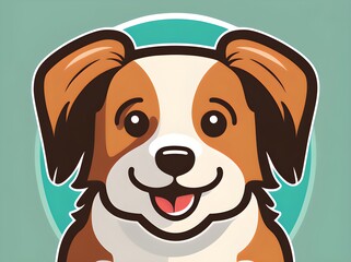 A beautiful flat illustration of a cute dog