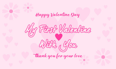 Fototapeta na wymiar illustration vector of valentine day. for giving card, wallpaper or background with pink color