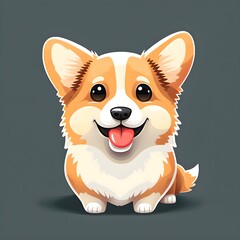 Naklejka premium A beautiful flat icon of a cute dog