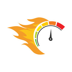 speedometer on fire icon