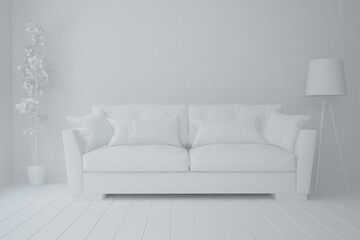 Modern interior design. 3D illustration