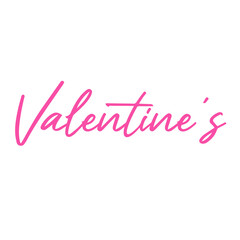Pink text or word saying valentine's for design elements 