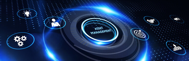 Asset management. Business, Technology, Internet and network concept. 3d illustration