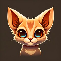 Fototapeta premium A beautiful flat cat icon