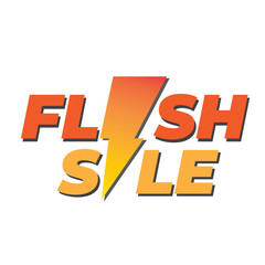 Label Flash sale typography grafient color. trendy style