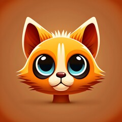 Fototapeta premium A Whimsical Flat Cat Icon Perfect for Adding Playful Character