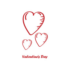 Valentines Day Hand Drawing  Heart Shape Element