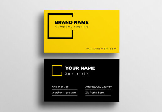 Yellow Clean Business Card Design