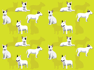 Dog Bull Terrier Cartoon Character Seamless Wallpaper Background