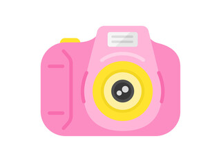 ピンク色のキッズカメラのイラスト