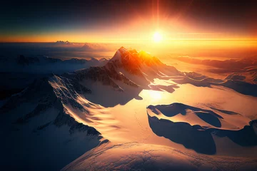 Fotobehang Aerial View of Antarctic Landscape - Generative Ai © Ai Inspire