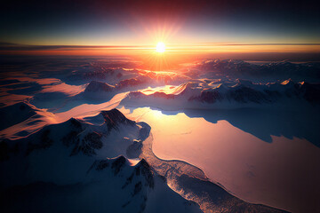 Aerial View of Antarctic Landscape - Generative Ai