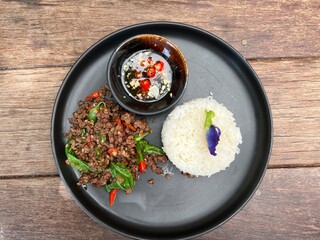 Pad ka pao, Thai food.