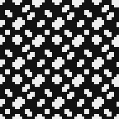 Abstract seamless fashion trend pattern fabric textures, black and white pattern, pixel art vector monochrome illustration. Design for web and mobile app.
