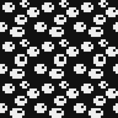 Abstract seamless fashion trend pattern fabric textures, black and white pattern, pixel art vector monochrome illustration. Design for web and mobile app.