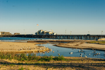 Naklejka premium Stearns Wharf in Santa Barbara, California - sep 2022