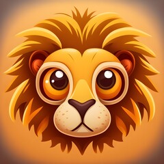 Fototapeta premium A beautiful flat lion icon