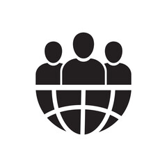 Client Group Icon Black and White Vector Graphic