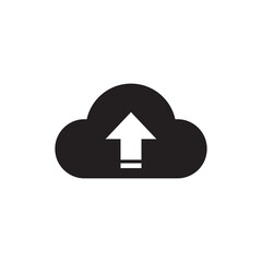 Backup Upload Icon Isolated on Black and White Vector Graphic