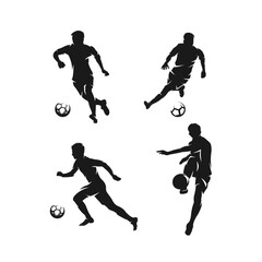 football player silhouette logo vector