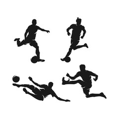 football player silhouette logo vector