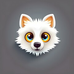 A beautiful flat wolf icon