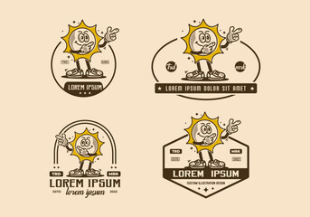 Mascot character illustration of happy sun