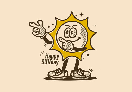 Mascot character illustration of happy sun