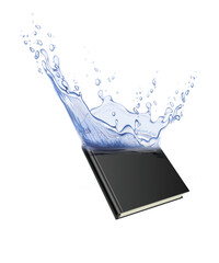 book with water splash