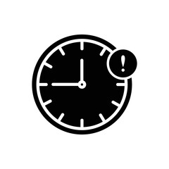 Time delay icon in trendy silhouette style design. Vector illustration isolated on white background.