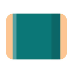 Rubber or pencil eraser isolated on white background. Art supply for painting vector illustration. Education, stationery concept