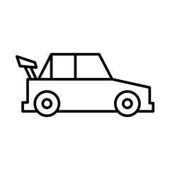 Sedan Transportation Icons with black outline style