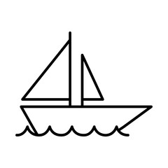 Sail boat Transportation Icons with black outline style